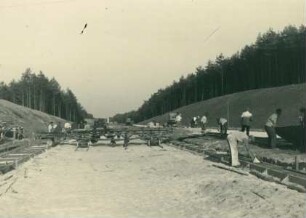 Reichsautobahn Berlin-Hannover bei Möser, Deutschland, 1936