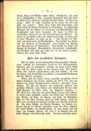 Von der persischen Religion.