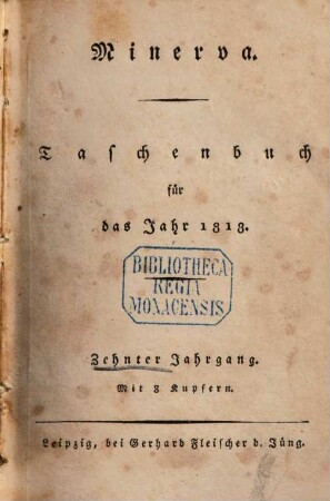 Minerva : Taschenbuch, 1818 = Jg. 10
