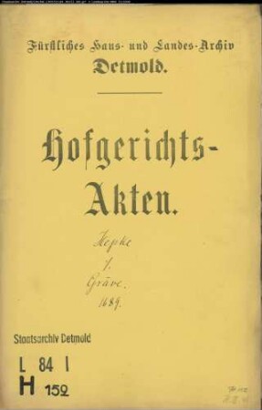 Hepke (Heipke), Henrich zu Schötmar gegen Franz Greves Schwiegersohn, den jetzigen Greve zu Aspe - Schuldforderung