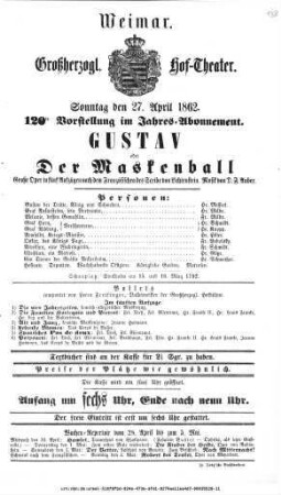 Gustav oder Der Maskenball