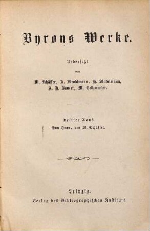 Byrons Werke, 3. Don Juan