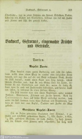 Backwerk, Gefrornes, eingemachte Früchte und Getränke