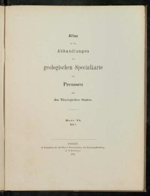 Atlas: Atlas von sechs lithographirten Tafeln
