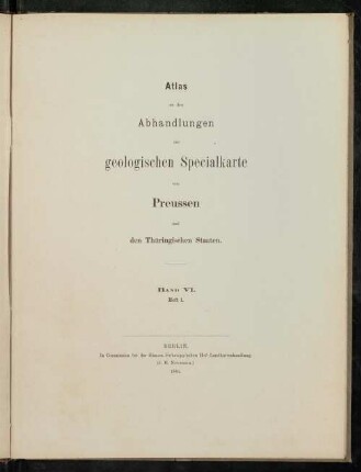 Atlas: Atlas von sechs lithographirten Tafeln
