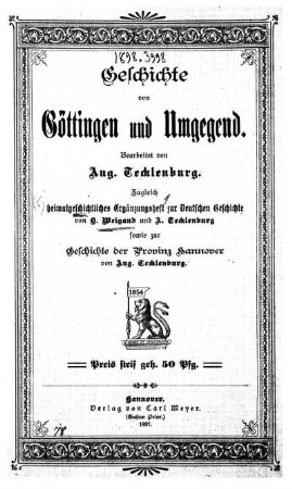 Geschichte von Göttingen und Umgegend