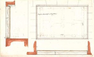 Gärtner, Friedrich von; Deutschland, München; Siegestor - Basrelief (Grundriss, Ansicht, Schnitt)