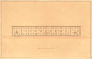 Gärtner, Friedrich von; München, Ludwigstr.; Staatsbibliothek - Aufriss