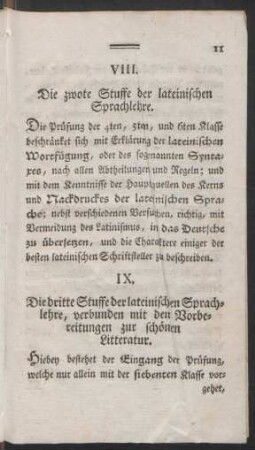 VIII. Die zwote Stuffe der lateinischen Sprachlehre