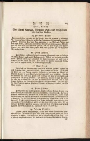 Das 4. Kapitel. Von Lucas Kranach, Virgilius Solis und verschiednen alten deutschen Künstlern.