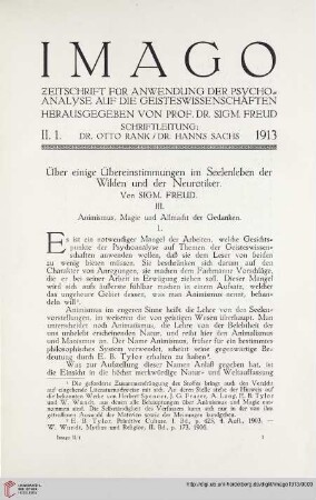 2: Über einige Übereinstimmungen im Seelenleben der Wilden und der Neurotiker, [4]