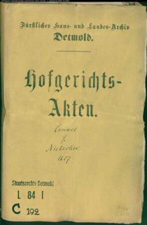 Cruwel, Conrad zu Lemgo gegen Ilsabein Thans (Zahn), Kanzler Conrad Niebeckers Witwe - Kornrenten