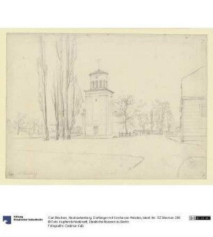 Neuhardenberg. Dorfanger mit Kirche von Westen