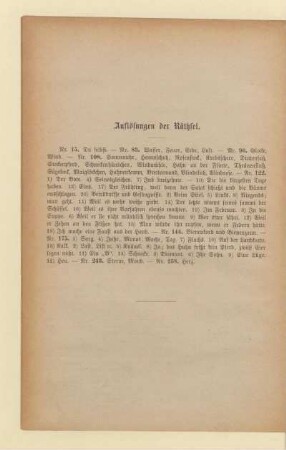 Auflösung der Räthsel