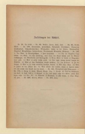 Auflösung der Räthsel