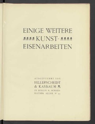 Einige weitere Kunst-Eisenarbeiten