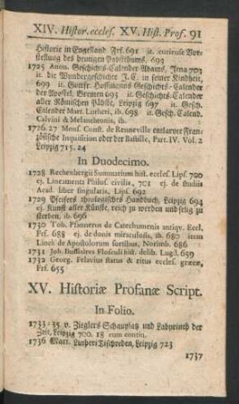 XV. Historiae Profanae Script.