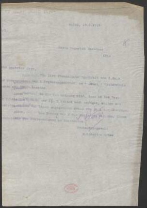 Brief an Heinrich Dessauer : 17.03.1915