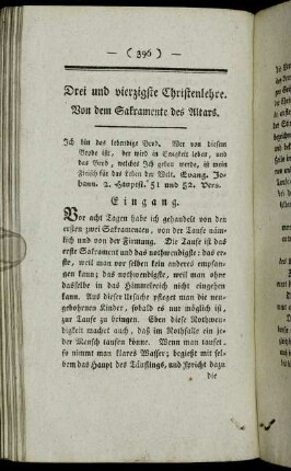 Drei und vierzigste Christenlehre. Von dem Sakramente des Altars.