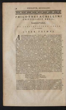 Philothei Achillini Consiliarii Regii, Somnium Viridarii, De Iurisdictione Regia [et] Sacerdotali.