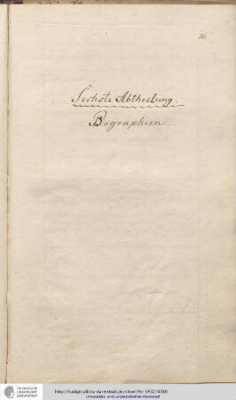 Sechste Abtheilung