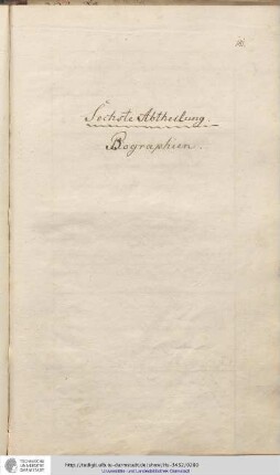Sechste Abtheilung