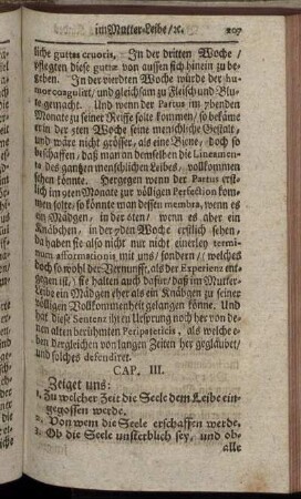 Cap. III. Zeiget uns: ... - Cap. IV. Handelt 1. von denen Signis Progonosticis, ...