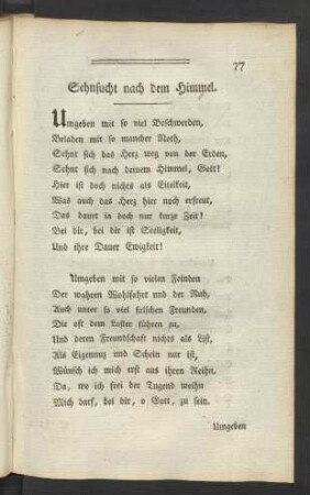 Sehnsucht nach dem Himmel.
