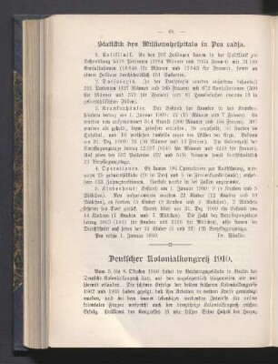Statistik des Missionshospitals in Pea radja