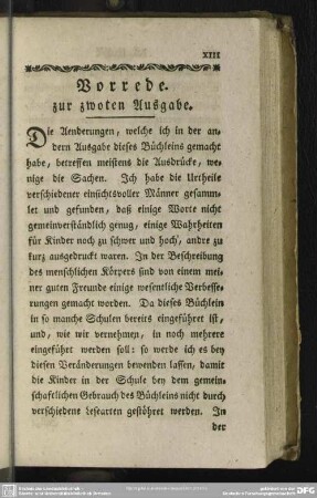 Vorrede zur zwoten Ausgabe