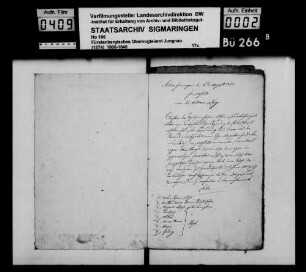 Vermögensübergabe des Branntweinbrauers Johann Bögle in Inneringen an seinen Sohn Michael