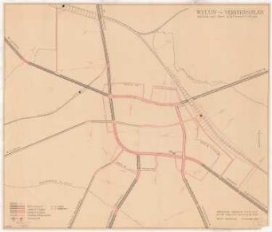Generalbebauungsplan Welun: Verkehrslinienplan und Auszug aus dem Wirtschaftsplan 1:5000