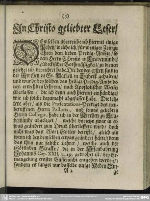In Christo geliebter Leser