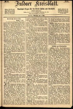 Ausgabe vom Mittwoch, den 06. Mai 1874.