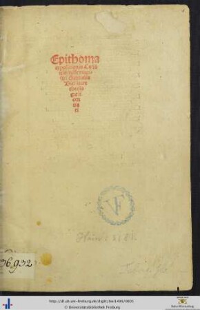 Epithoma expositionis Canonis misse magistri Gabrielis Biel sacre theologie licentiati