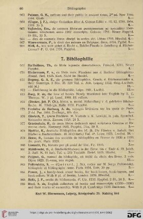 7. Bibliophilie (Nr. 969 - 989)
