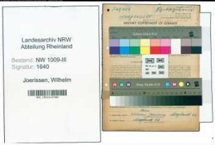 Entnazifizierung Wilhelm Joerissen , geb. 02.11.1899 (Landwirt)