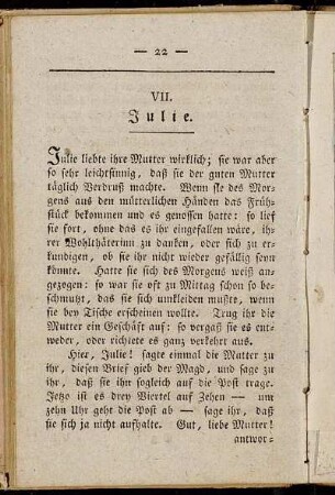 VII. Julie