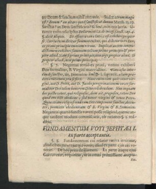 Fundamentum Voti Jephtaei I. ex parte acceptantis.