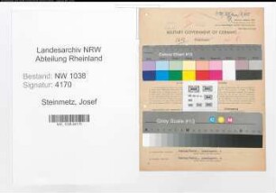 Entnazifizierung Josef Steinmetz , geb. 09.11.1890 (Lokfuehrer)