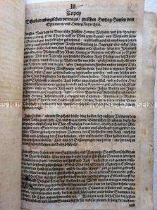 Druck des Disibodenberger Vertrags von 1546