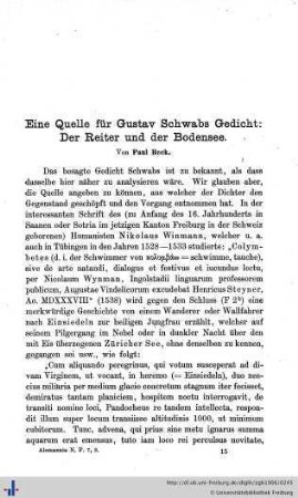 Eine Quelle für Gustav Schwabs Gedicht: Der Reiter und der Bodensee.