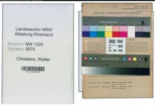 Entnazifizierung Walter Christians , geb. 10.07.1909 (Elektriker)