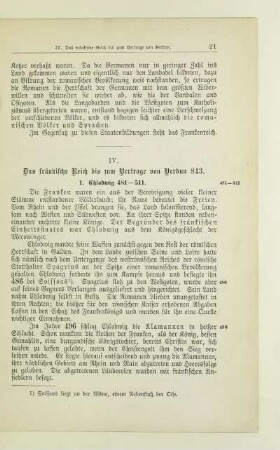 IV. Das fränkische Reich bis zum Vertrage von Verdun 843