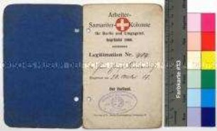 Mitgliedsbuch der Arbeiter-Samariter-Kolonne Berlin für Ernst Bennewitz