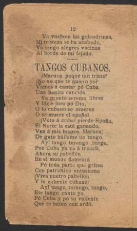 Tangos Cubanos.