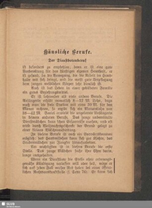 Häusliche Berufe