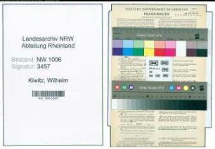 Entnazifizierung Wilhelm Kiwitz , geb. 13.03.1901 (Milchhaendler)