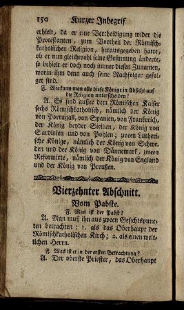 Vierzehnter Abschnitt. Vom Pabste