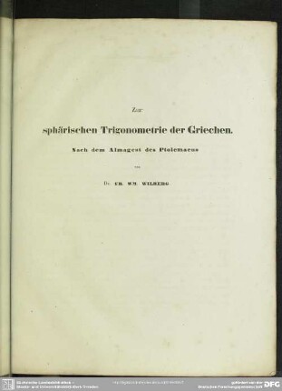 Zur sphärischen Trigonometrie der Griechen